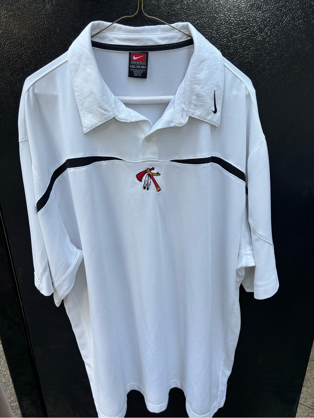 Vintage Nike Team Atlanta Braves Tomahawk Logo Polo Shirt White Men's XXL